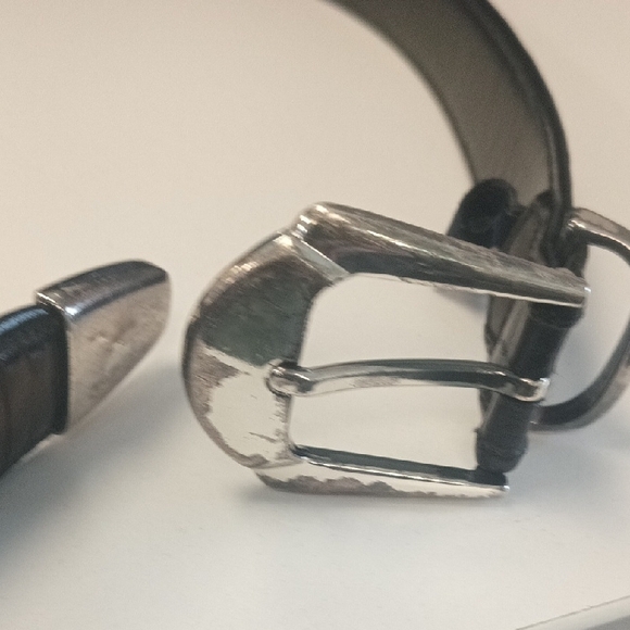 Mezlan Black Leather Belt Bag with Silver Buckle - Picture 11 of 13